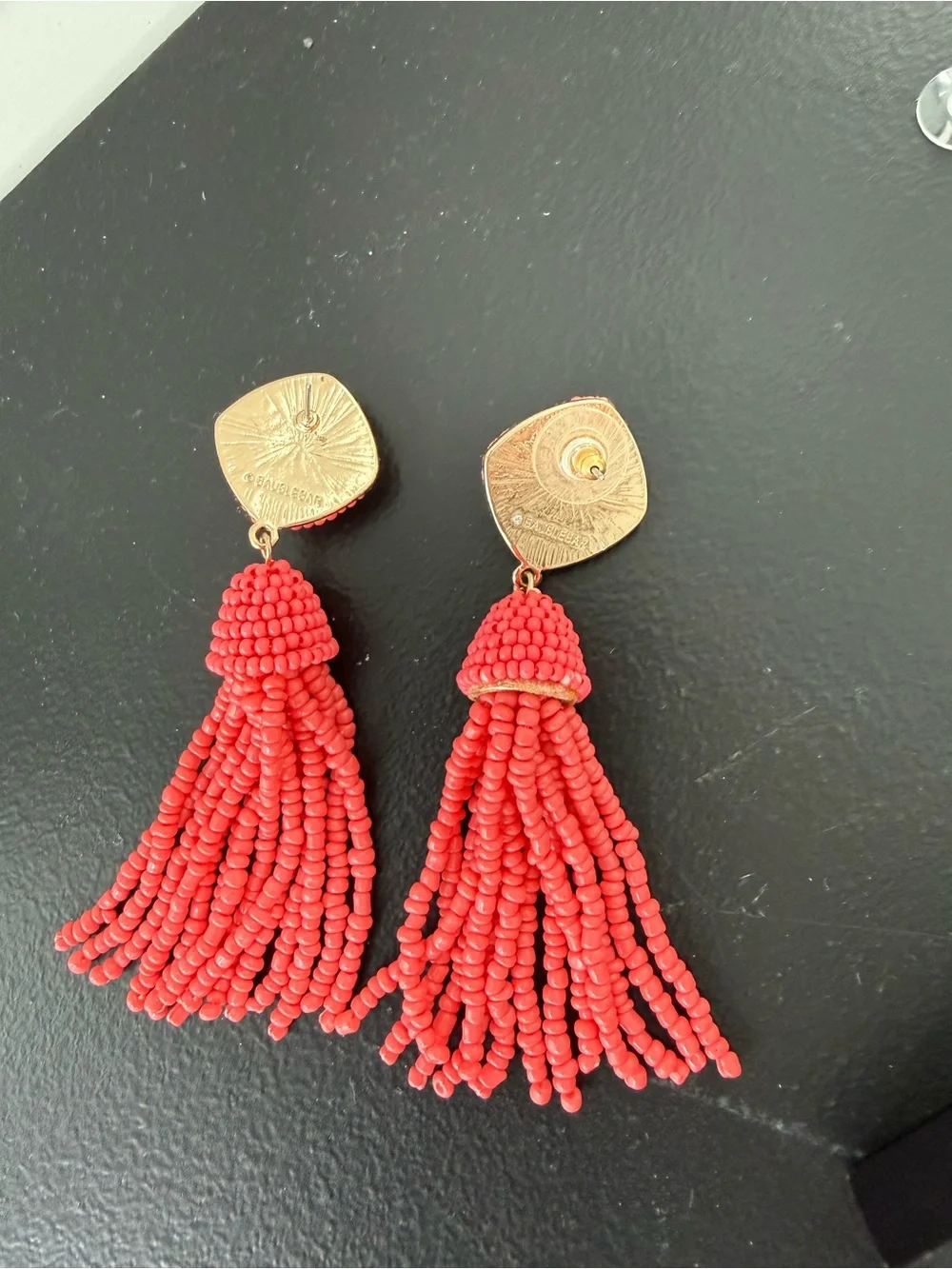 NEW Sugarfix by BaubleBar beaded tassel earrings in coral